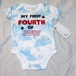 Baby First Fourth of July One Piece Newborn 3 Months Unisex 4th USA Tie Dye NEW